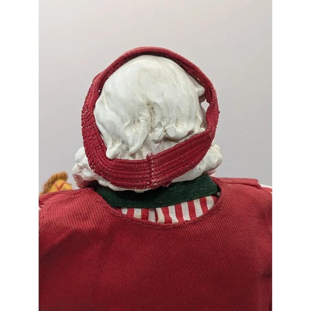 Fabric Mache Santa Toymaker Rocking Horse Paint Apron Visor 10.5